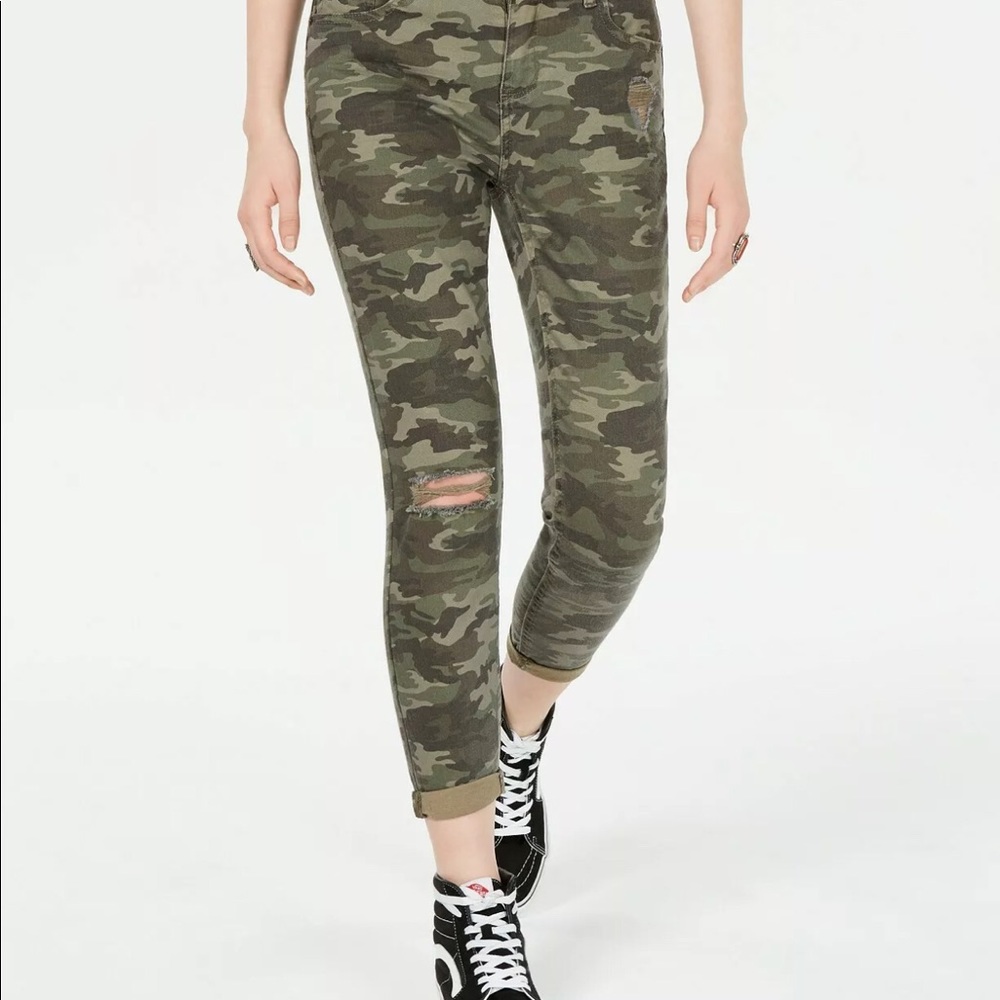 Distressed Camo Jeans